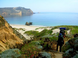 Hiking down to Cuyler campground on San Miguel Island. (Todd Clark)
