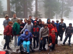 Kids love the big trees, even in spring when snow lingers in Sequoia National Park.