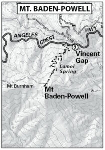 Mt Baden-Powell Map by TomHarrisonMaps.com (click to enlarge)