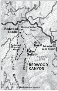 Redwood Canyon Map by TomHarrisonMaps.com (click to enlarge)