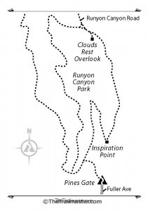 Runyon Canyon (South) Map by Mark Chumley (click to enlarge)
