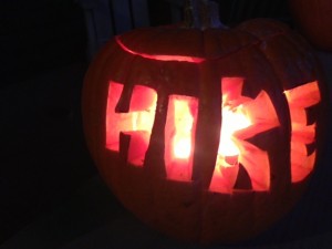 HIKE. Carve it on a pumpkin and remind yourself that autumn is a great season for hiking.