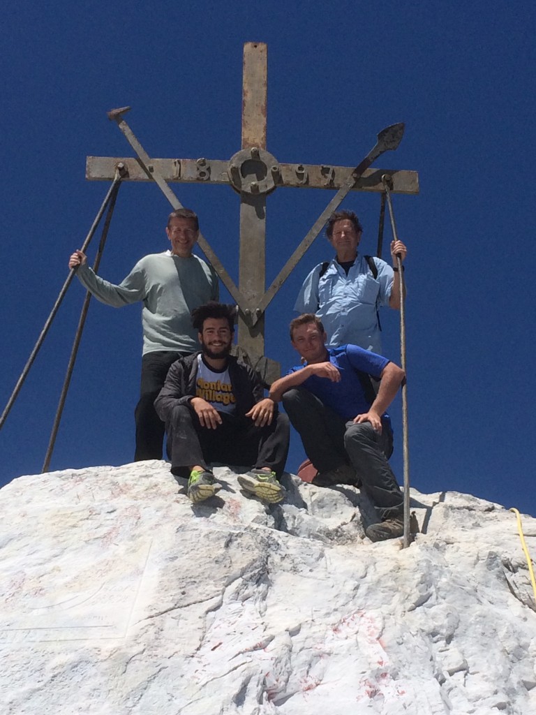 Atop the Holy Mountain (L-R top) Spiro Deligiannis and John McKinney; Zach Deligiannis and Daniel McKinney.