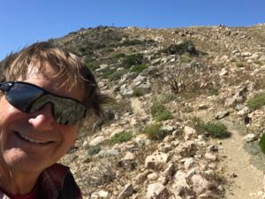 "JT is one of my favorite places to hike," declares Trailmaster John McKinney, seen here on the trail in the Keys View area of Joshua Tree National Park.